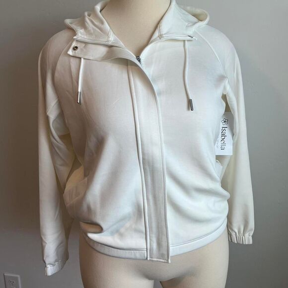 NWT White Isabella hoodie with zipper and pockets Size xl - Picture 1 of 5